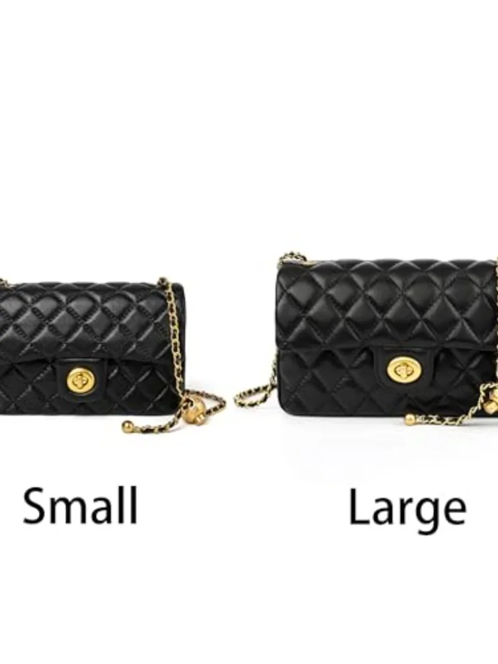 Small Quilted Lambskin Leather Crossbody Purse with Twist Lock